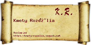 Kmety Rozália névjegykártya